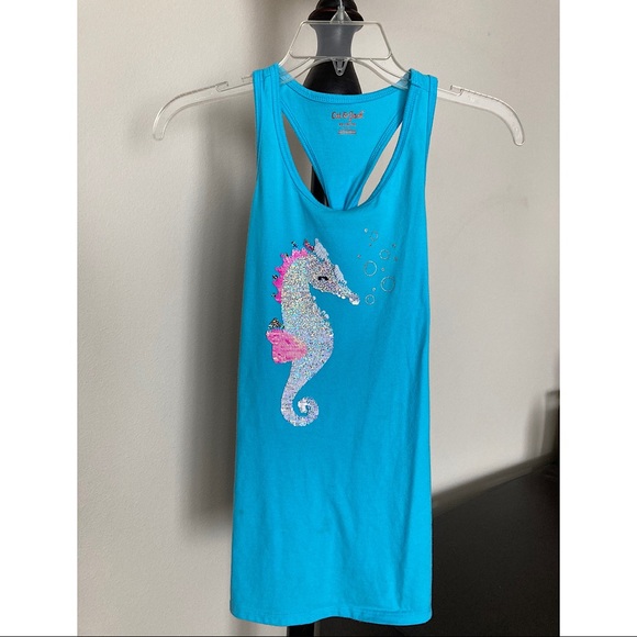 Seahorse flip sequin tank top